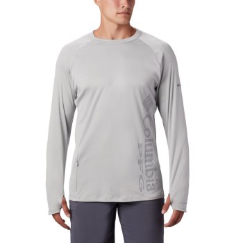 Pánské Mikiny Columbia PFG Buoy Knit Long Sleeve Šedé QLVJSR064